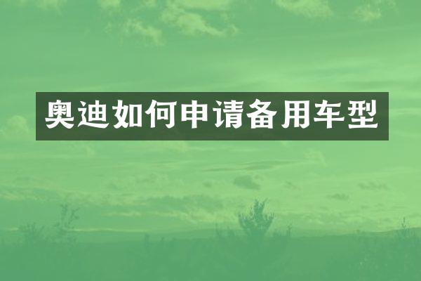 奥迪如何申请备用车型