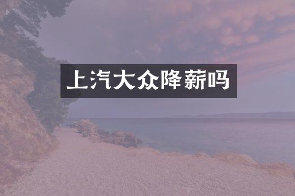 上汽大众降薪吗