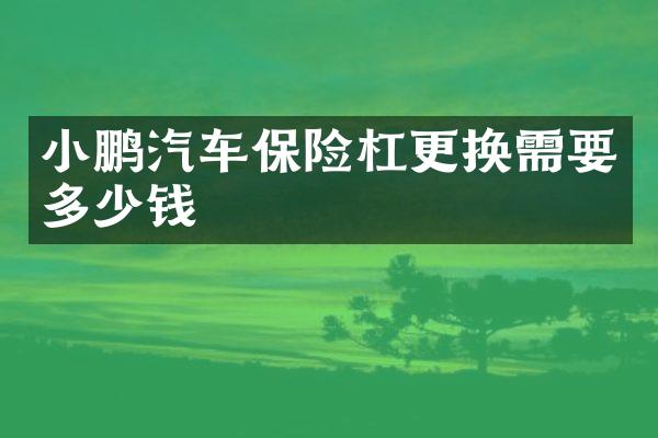 小鹏汽车保险杠更换需要多少钱
