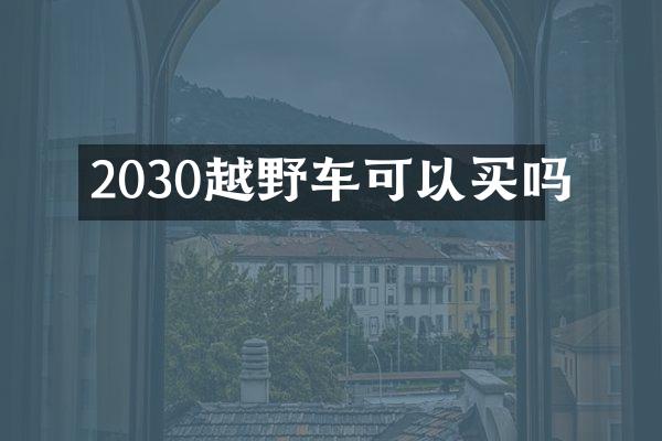 2030越野车可以买吗