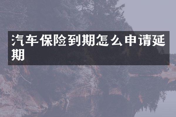 汽车保险到期怎么申请延期