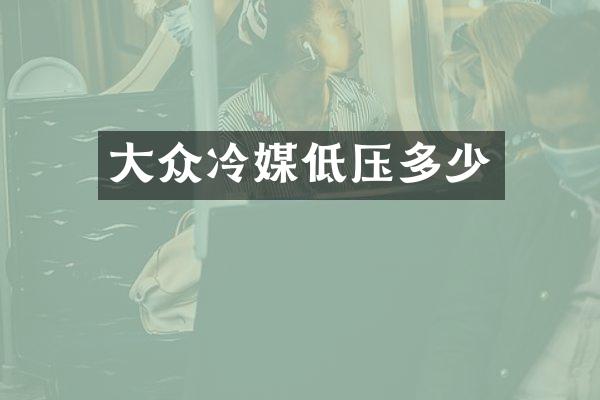 大众冷媒低压多少