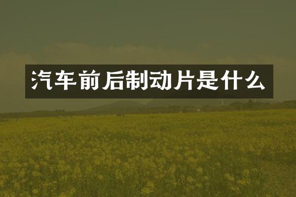 汽车前后制动片是什么