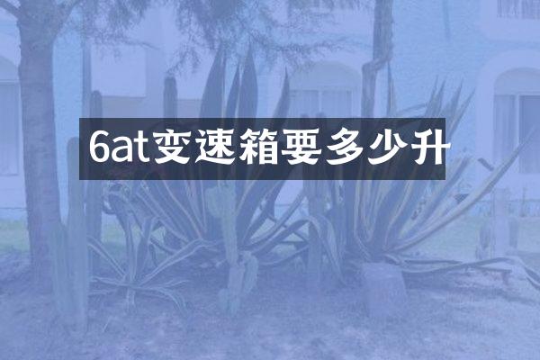 6at变速箱要多少升