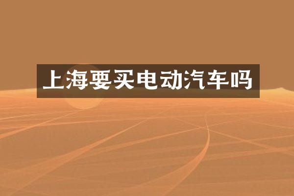 上海要买电动汽车吗