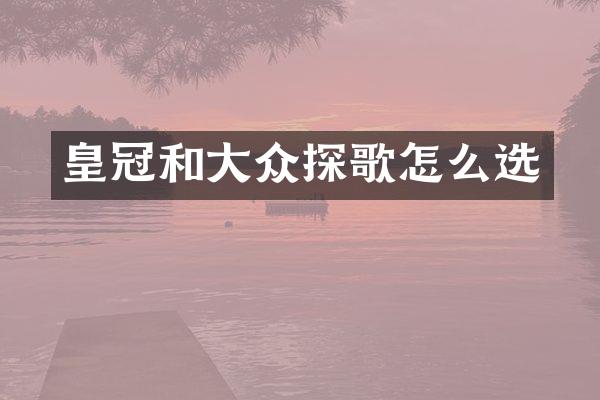 皇冠和大众探歌怎么选
