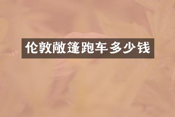 伦敦敞篷跑车多少钱