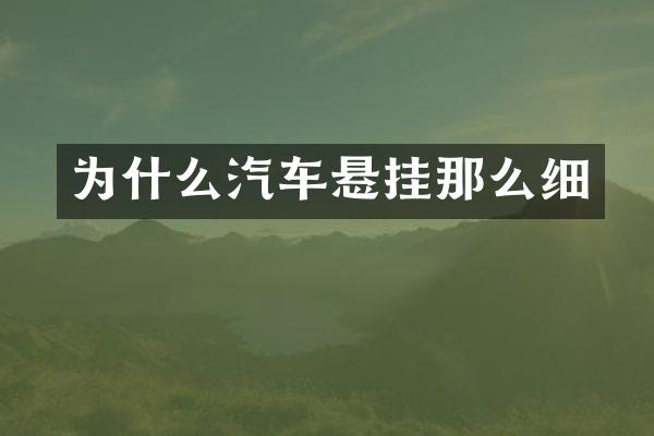 为什么汽车悬挂那么细