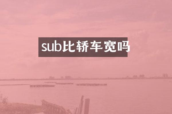 sub比轿车宽吗