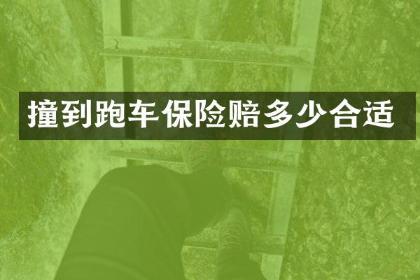撞到跑车保险赔多少合适