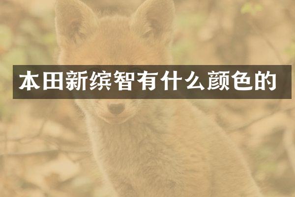 本田新缤智有什么颜色的
