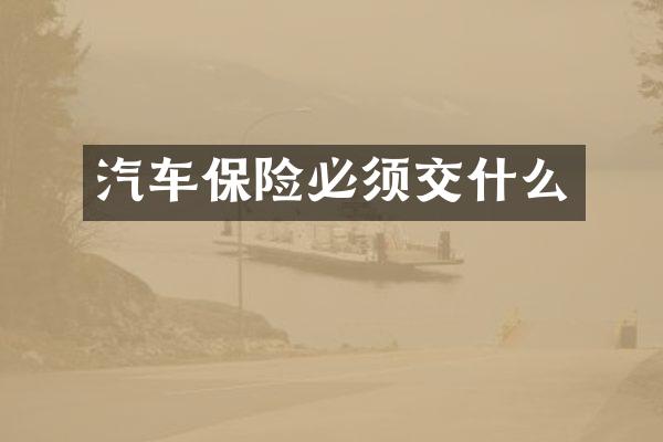 汽车保险必须交什么