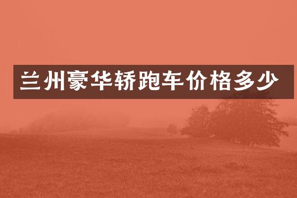 兰州豪华轿跑车价格多少