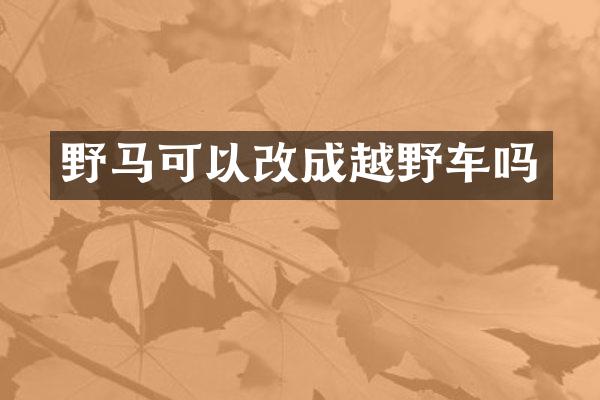 野马可以改成越野车吗