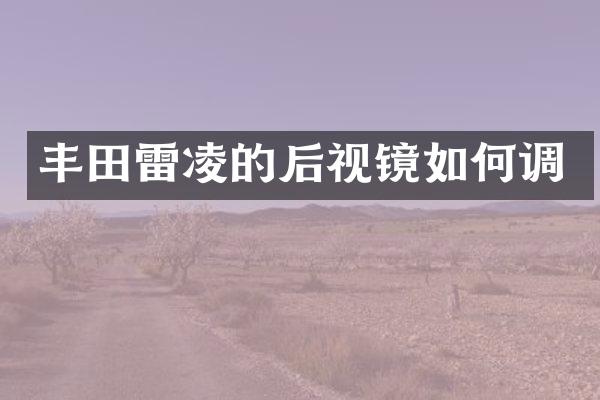 丰田雷凌的后视镜如何调
