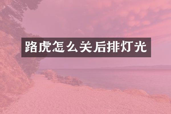 路虎怎么关后排灯光
