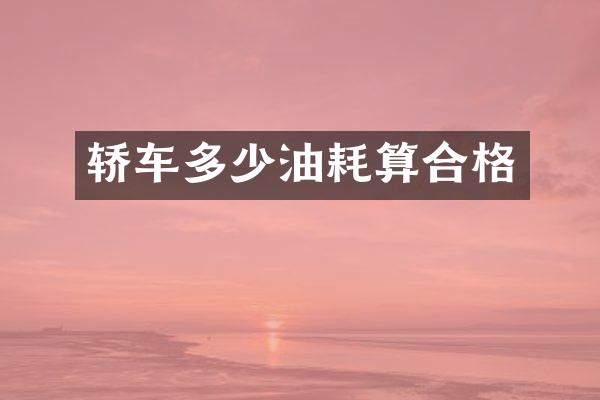 轿车多少油耗算合格