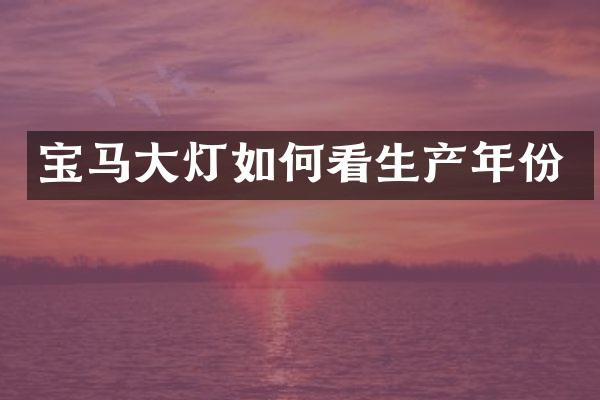 宝马大灯如何看生产年份