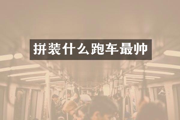 拼装什么跑车最帅