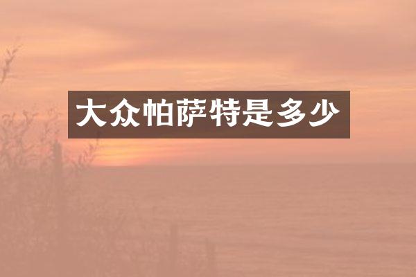 大众帕萨特是多少