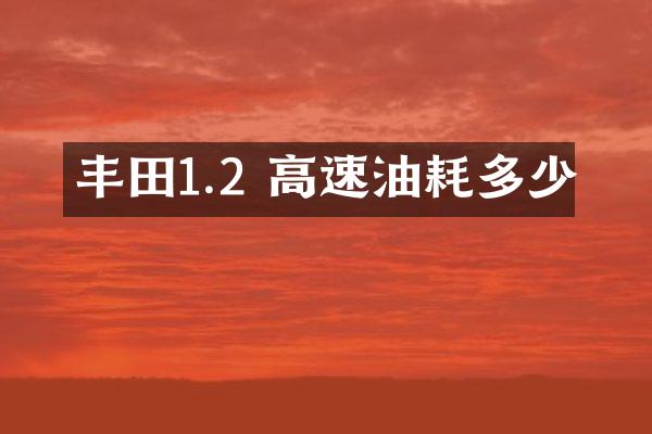 丰田1.2 高速油耗多少