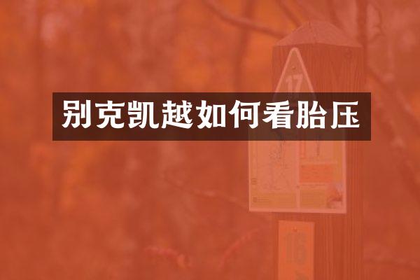 别克凯越如何看胎压