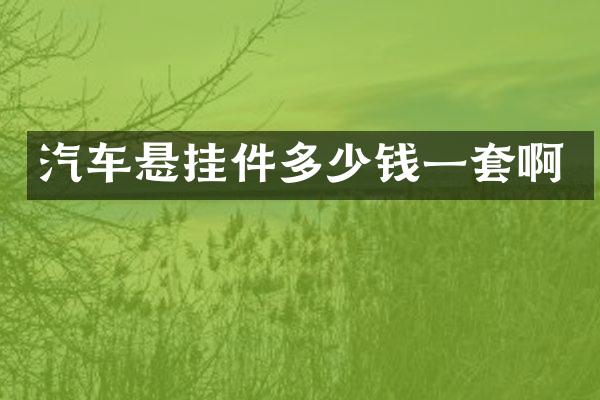汽车悬挂件多少钱一套啊