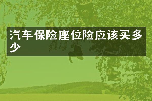 汽车保险座位险应该买多少