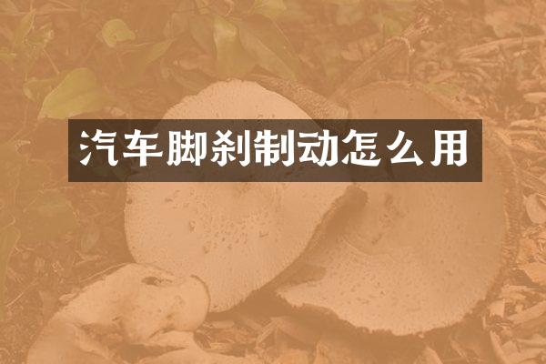 汽车脚刹制动怎么用