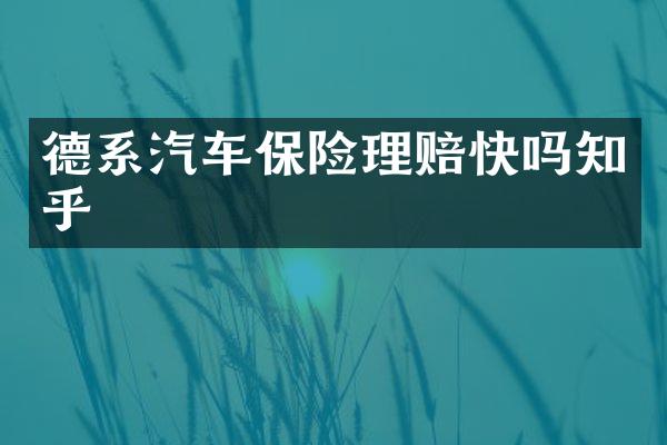德系汽车保险理赔快吗知乎