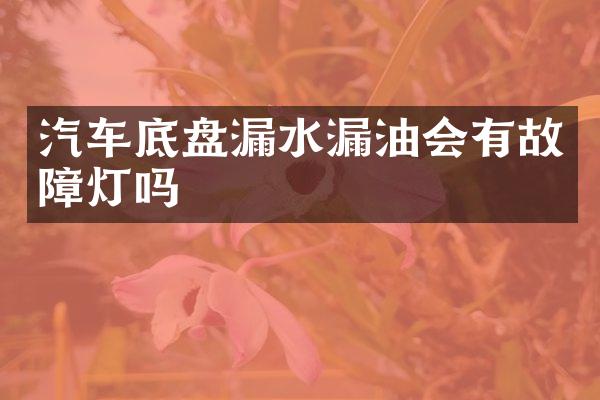 汽车底盘漏水漏油会有故障灯吗