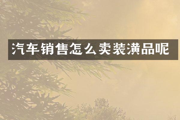 汽车销售怎么卖装潢品呢