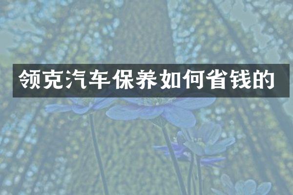领克汽车保养如何省钱的