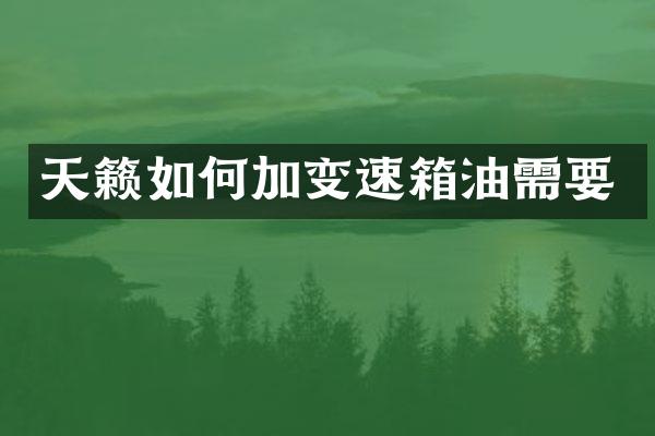 天籁如何加变速箱油需要