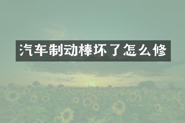 汽车制动棒坏了怎么修