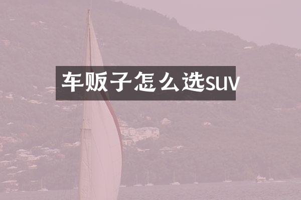 车贩子怎么选suv