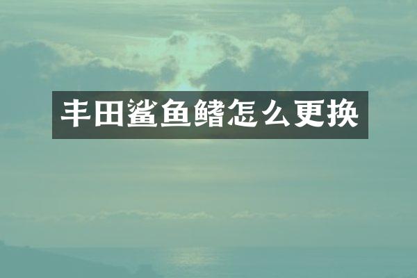 丰田鲨鱼鳍怎么更换