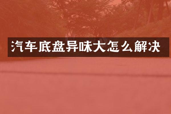 汽车底盘异味大怎么解决