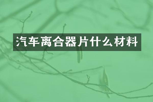 汽车离合器片什么材料