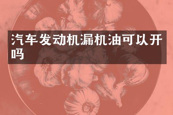 汽车发动机漏机油可以开吗