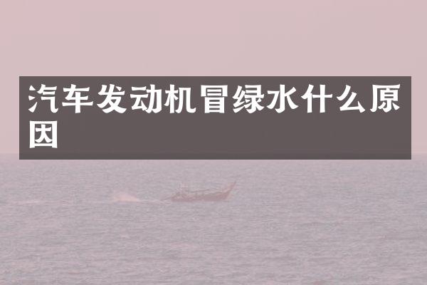 汽车发动机冒绿水什么原因