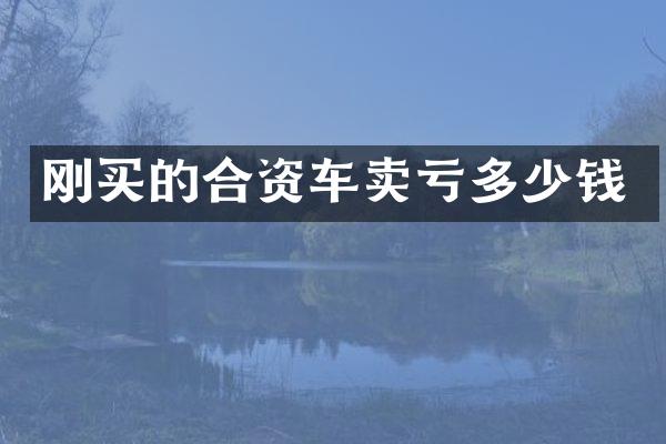刚买的合资车卖亏多少钱