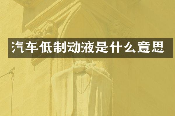 汽车低制动液是什么意思