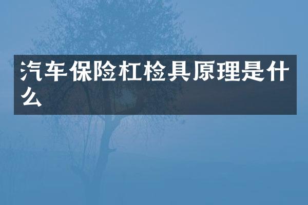 汽车保险杠检具原理是什么