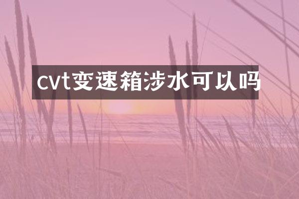 cvt变速箱涉水可以吗