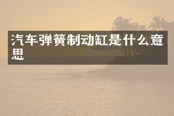 汽车弹簧制动缸是什么意思