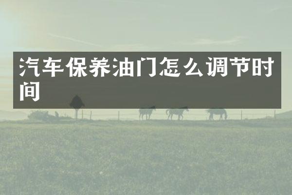 汽车保养油门怎么调节时间