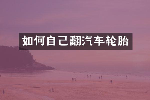 如何自己翻汽车轮胎