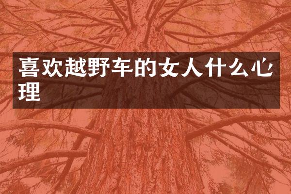 喜欢越野车的女人什么心理