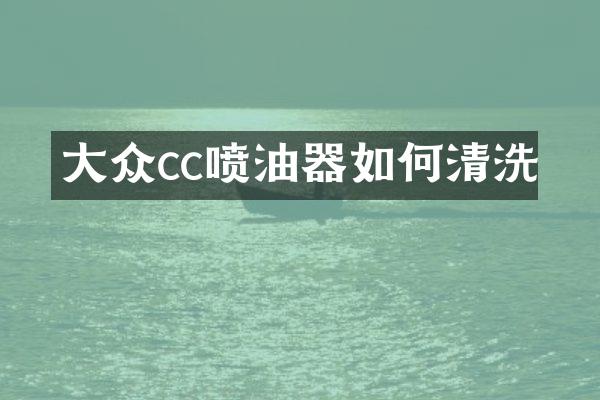 大众cc喷油器如何清洗